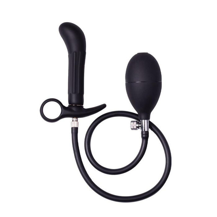Plug Anal Inflable Con Bomba Negro