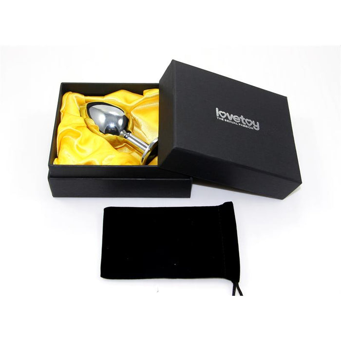 Plug Anal Metal Rosebud Classic Con Joya Verde Talla L