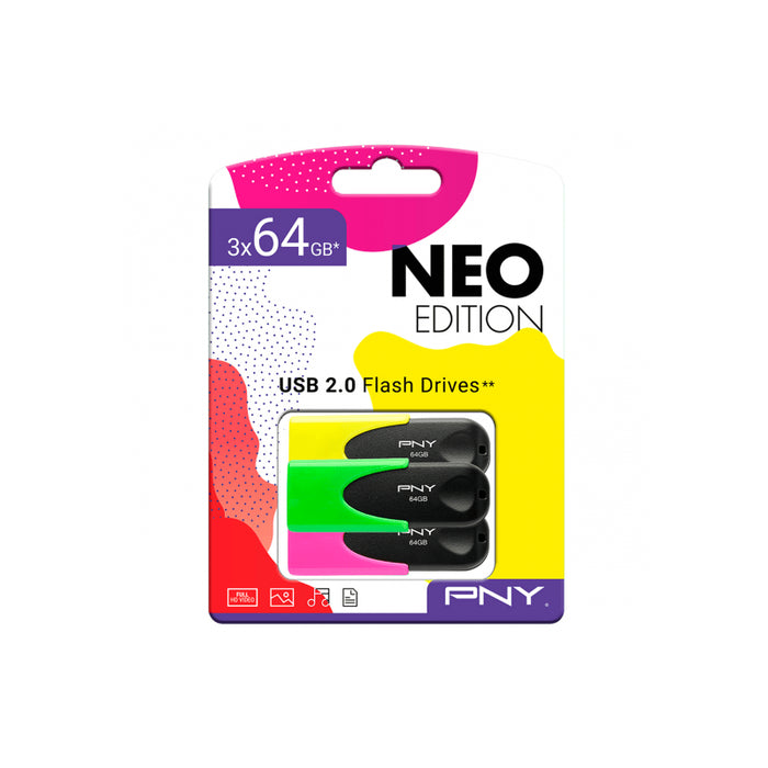 Pny Triple Pack Attache 3 3x64gb