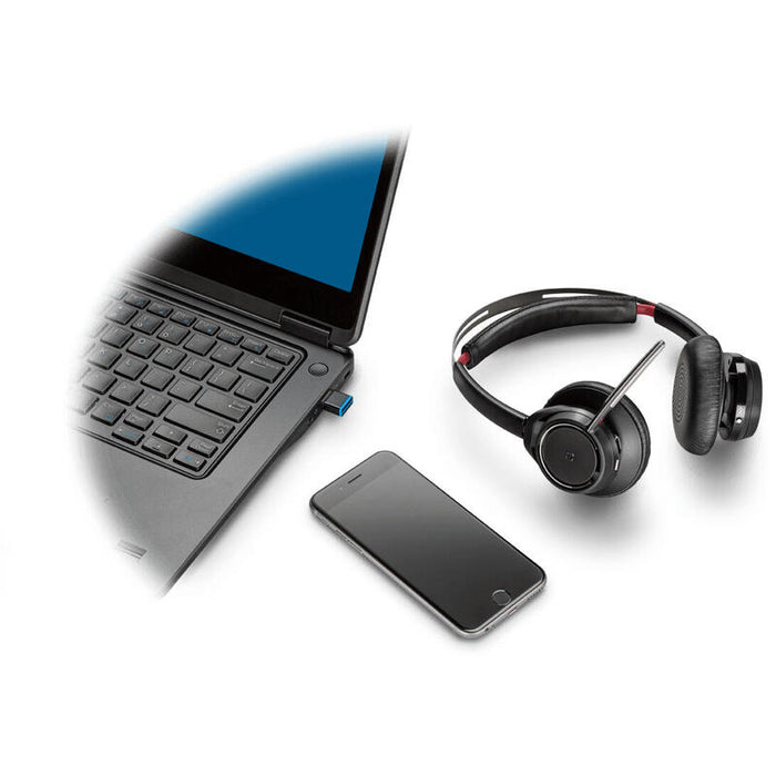 Poly Voyager Focus Uc B825-M Auriculares Inalámbrico Diadema Oficina/Centro De Llamadas Bluetooth Negro