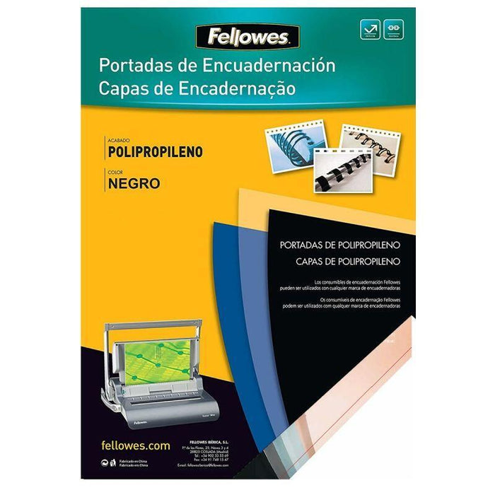 Portadas De Polipropileno Fellowes 54772 A4 500 Micras 100 Unidades Negras