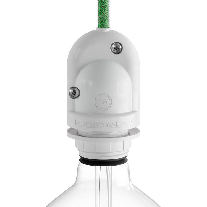 Portalámparas Para Exterior E27 Blanco. Ip65 (Retractilado)