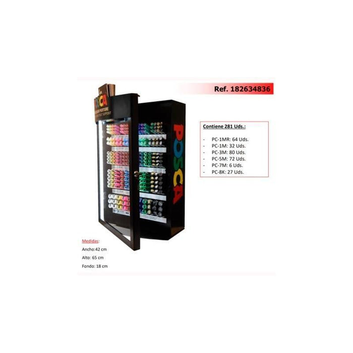 Posca Expositor Marcador  Pc-1mr/1m/3m/5m/7m/8k -281 Piezas-