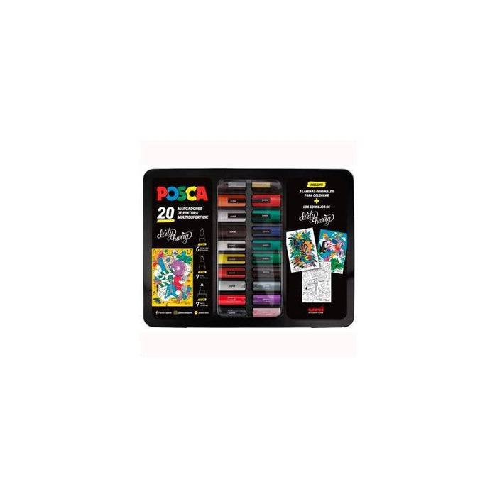 Posca Maletin Metálico Marcador  Surtido 20p
