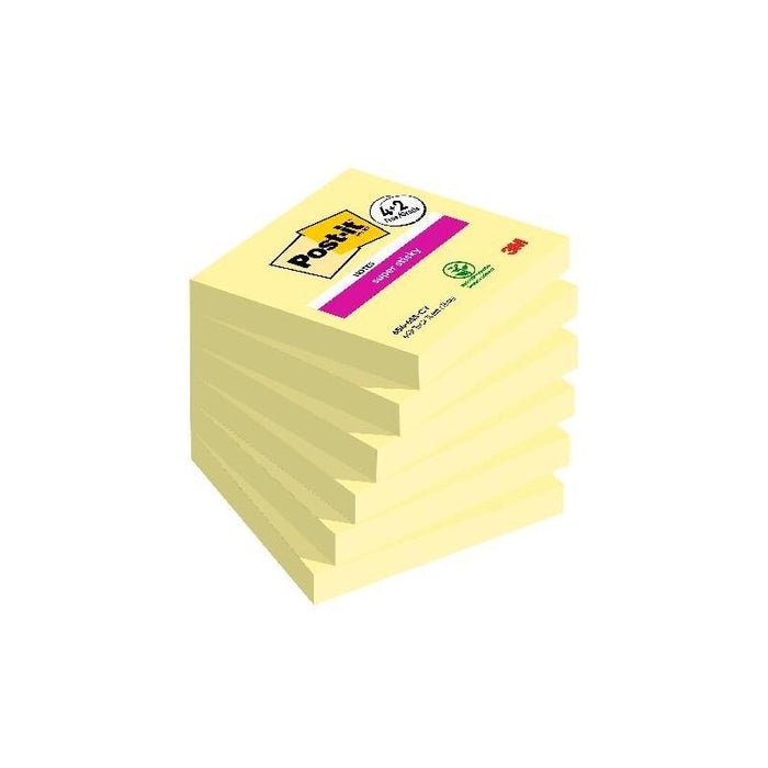 Post-It Bloc Notas Super Sticky 90h 76x76 Paquete De 6 Canary Yellow