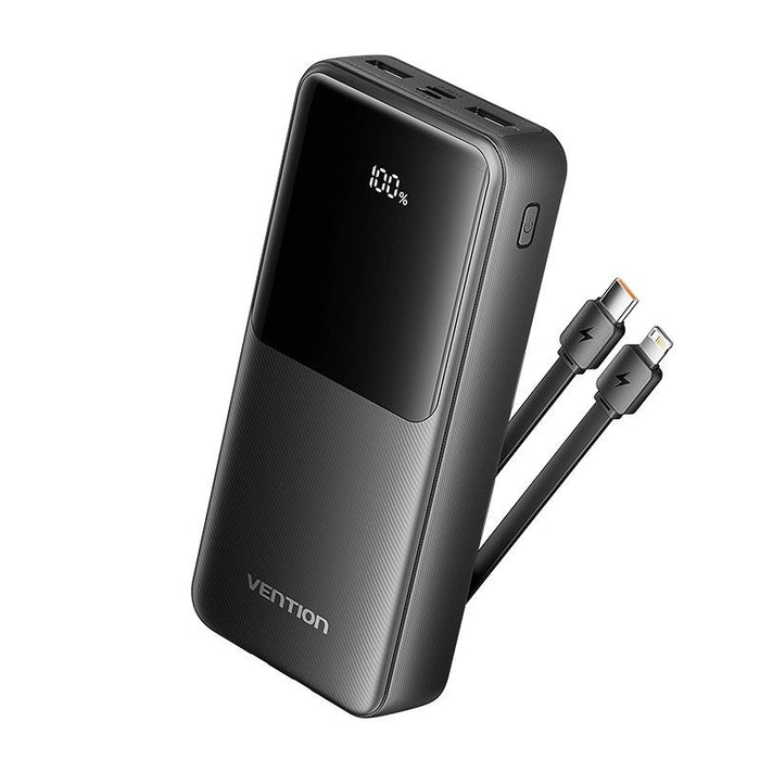 Powerbank 20000mah Vention Fhpb0 22.5w Negra Incluye Cable Usb Tipo-C Y Lightning