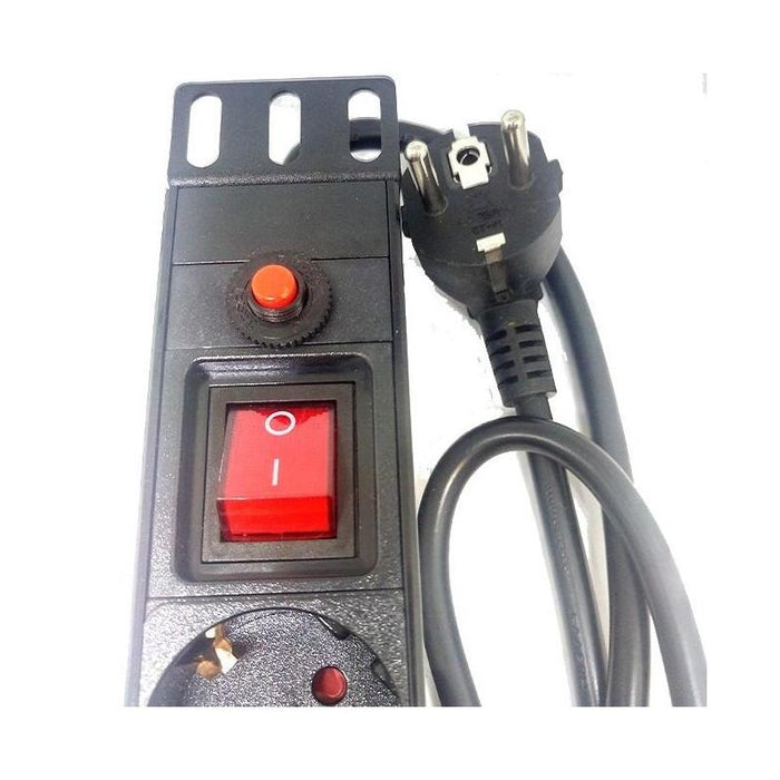 Powergreen Pdu Tipo Regleta De 8 Tomas Con Interruptor. Protector De Sobrecargas Y Cable De 2 M