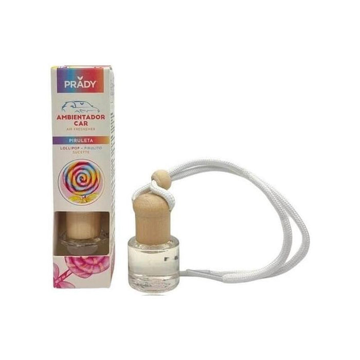 Prady Ambientador Coche Piruleta - Frasco De Cristal 6 Ml Y Cuerda Para Espejo Retrovisor