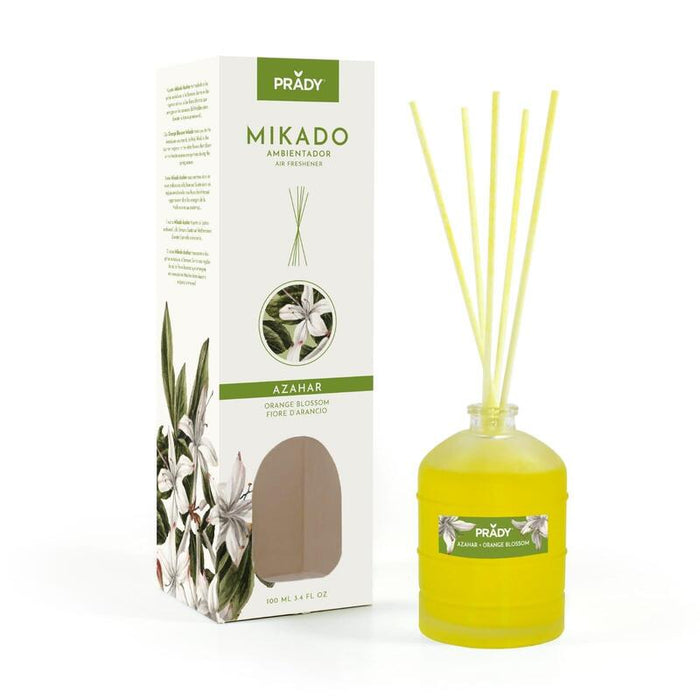 Prady Ambientador Mikado Azahar - Frasco De Cristal 100ml Y Varitas Difusoras