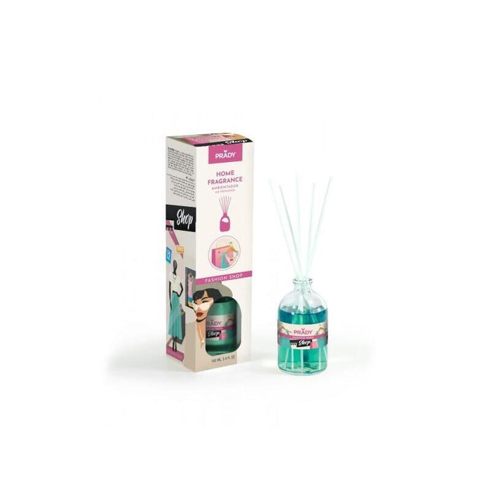 Prady Ambientador Mikado Fashion Shop - Frasco De Cristal 100 Ml Y Varitas Difusoras