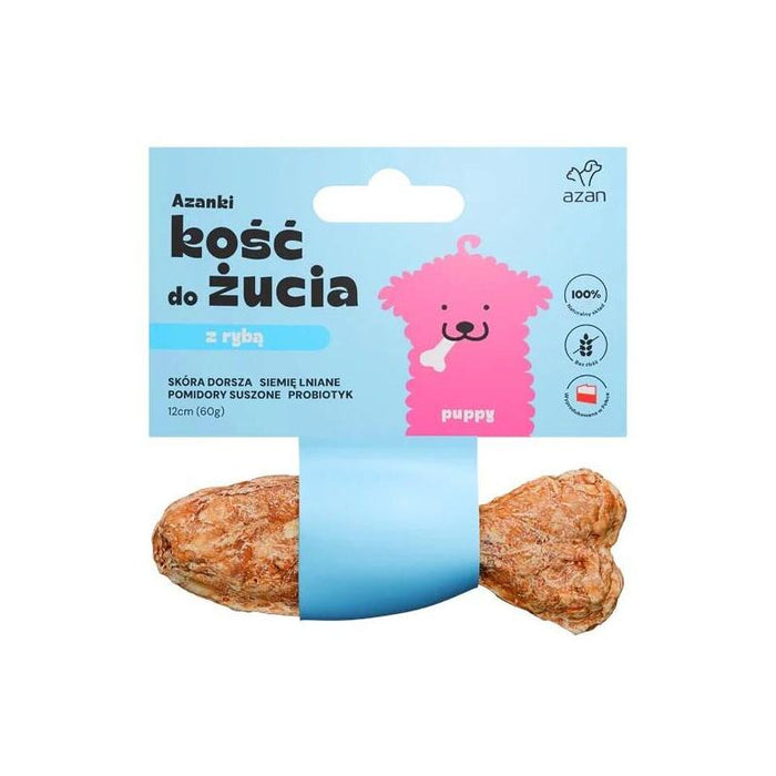 Premio Para Perros Azanki Hueso De Bacalao Con Probiótico Puppy Con Forma De Pez  12 Cm