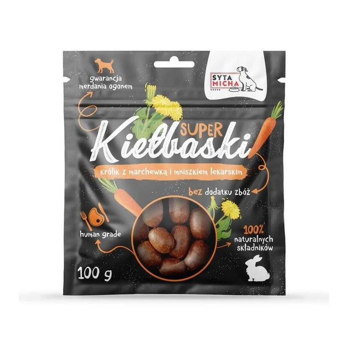 Premio Para Perros Syta Micha Great Sausages With Rabbit, Carrot And Dandelion  100g