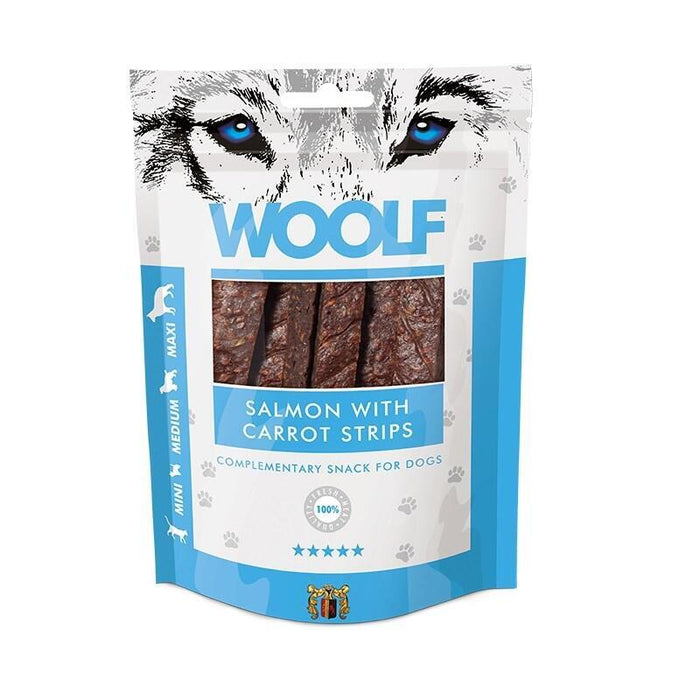 Premio Para Perros Woolf Salmon With Carrot Strips  100g