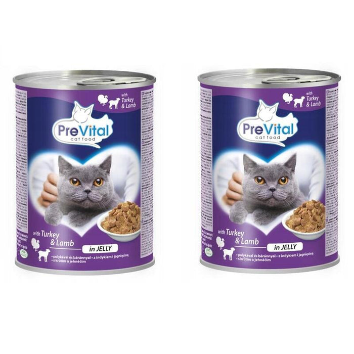 Prevital Trozos De Pavo Y Cordero En Gelatina Para Gato 415g X 2 Uds