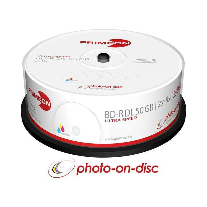 Primeon Bd-R Dl 50gb 2-8x, Ultra Speed, Bobina (25 Discos)