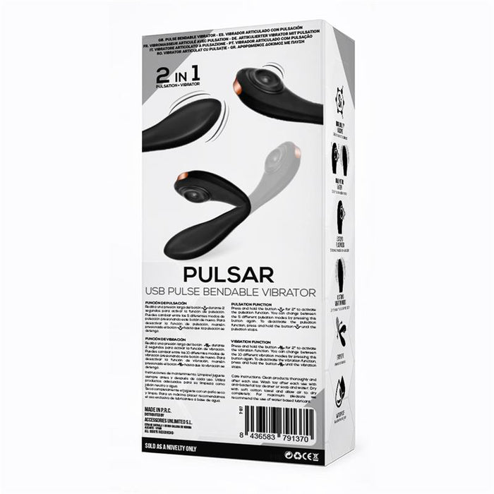 Pulsar Vibrador Con Esqueleto Articulado Silicona Usb
