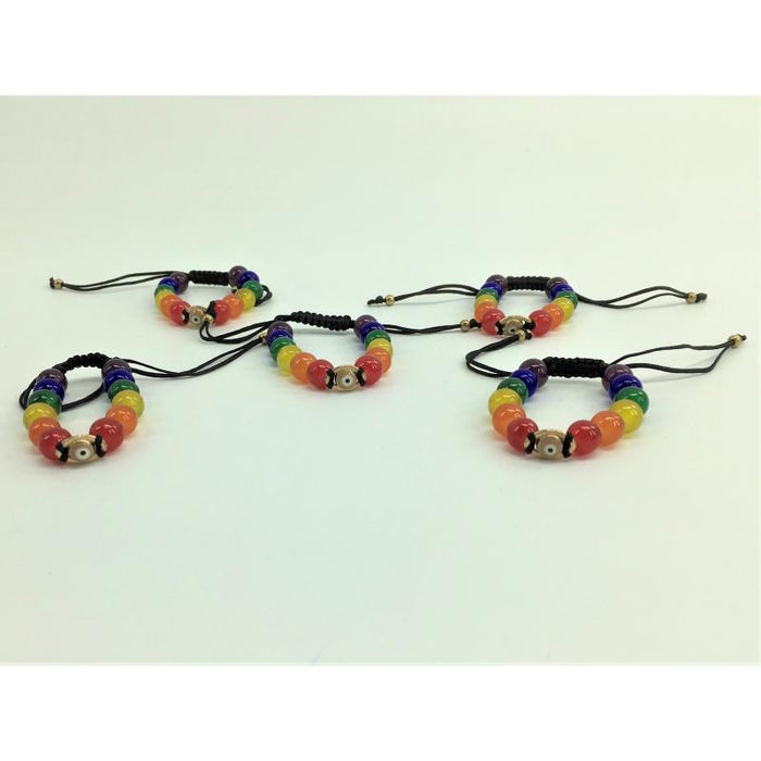 Pride - Pulsera Con Ojo Turco Y Bandera Lgbt