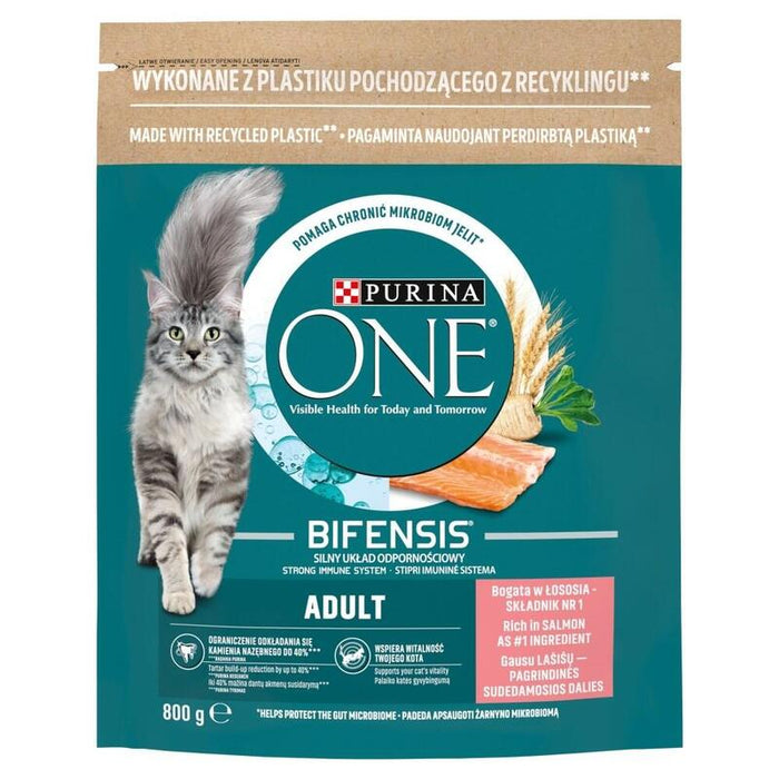 Purina One Bifensis Adult Salmon - Comida Seca Para Gatos - 800 G