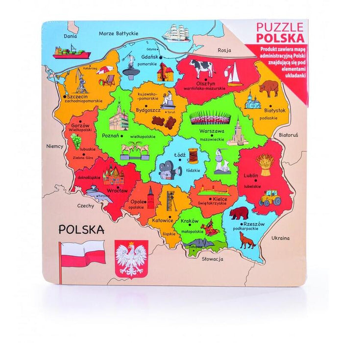 Puzzle Drewniane Mapa Polski