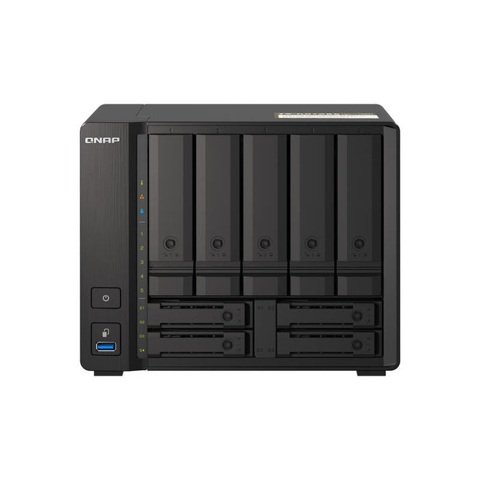 Qnap Ts-H973ax-32g 9-Bay Nas Amd Ryzen V1500b 32gb Ddr4 Sodimm 5x2.5in/3.5in Sata 6gbps + 2x2.5in U.2 Nvme Pcie Gen3 X4