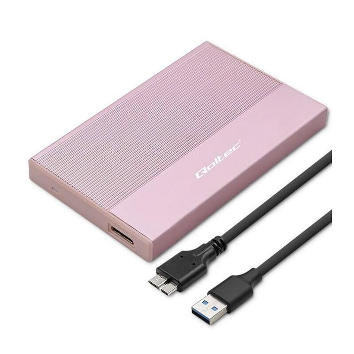 Qoltec 52279 Enclosure Ssd Hdd 2.5 Drive Sata Usb 3.0 Super Speed 5gb S 2tb Pink