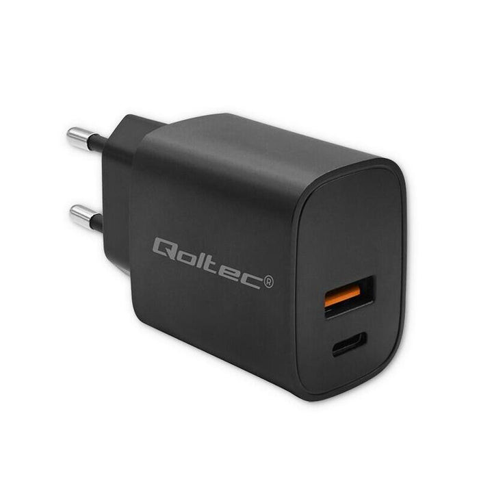 Qoltec 52377 Gan Power Pro Charger 1xusb-C 1xusb 30w 5-20v 1.5-3a Black