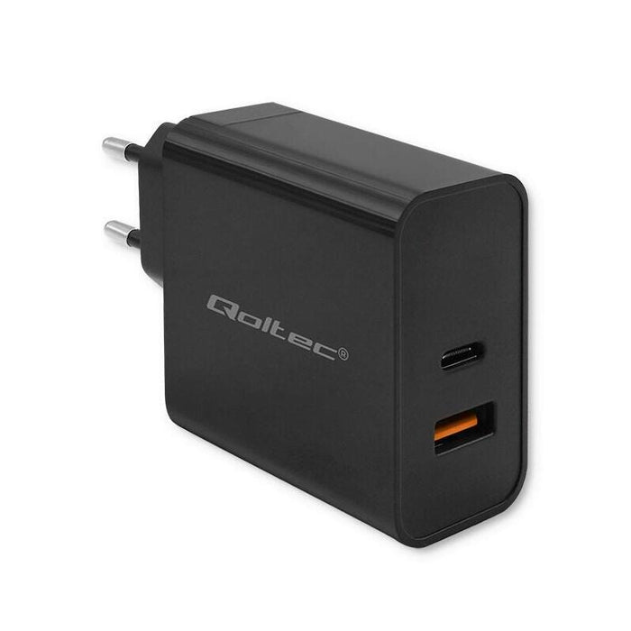 Qoltec 52381 Super Quick Pd Charger 1xusb-C 1xusb 90w 5-20v 2.4-4.35a Black