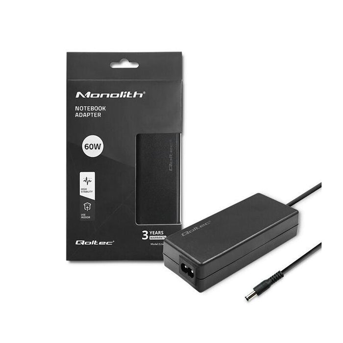 Qoltec 52398 Desktop Power Supply 60w 12v 5a 5.5x2.5 Power Cable