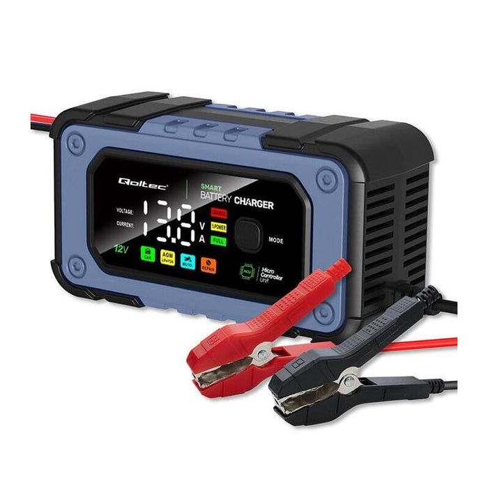 Qoltec 52486 Battery Charger With Repair Function Intelligent Microprocessor Charger 12v 7a Led 4 Modes