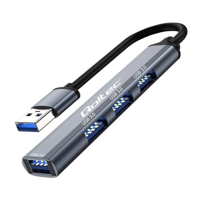Qoltec 53791 Hub Adapter Usb 3.0 4in1 4x Usb 3.0