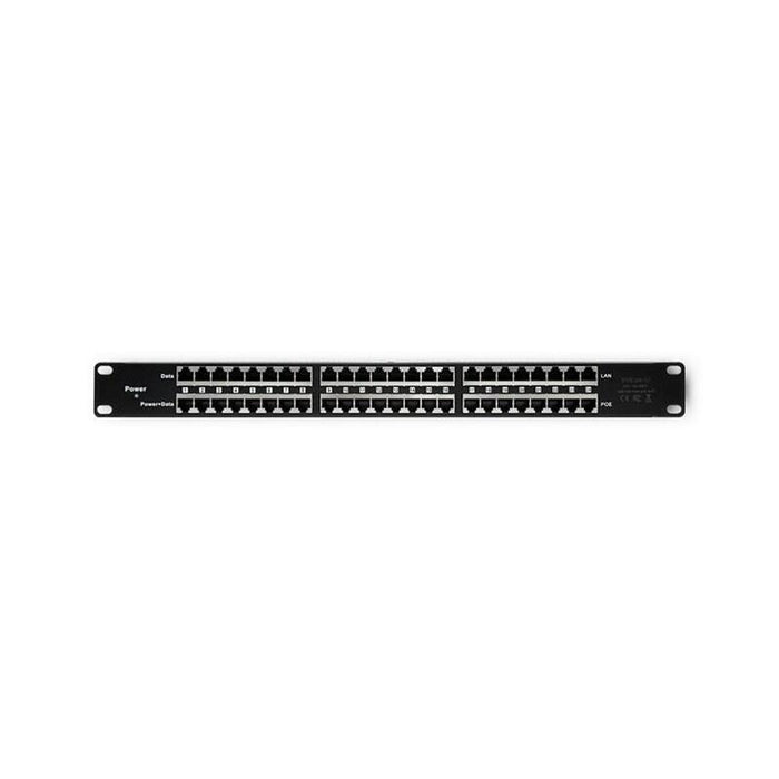 Qoltec 54477 Patch Panel Rack 48v 24 Ports Passive Poe Injector 1000m Black