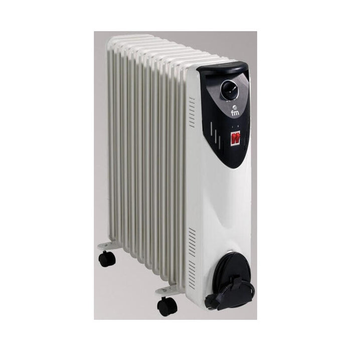 Radiador Fm Rw-25 2500w 11 Elementos 3 Potencias Termostato Seguridad Temperatura Regulable + Humidificador