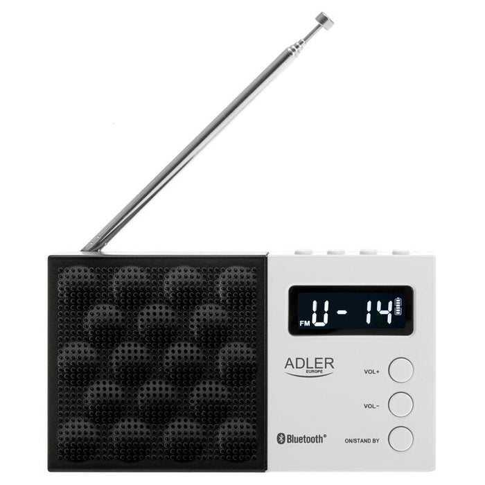 Radio Adler Ad 1908 Digital  Pll Am Fm, White Black