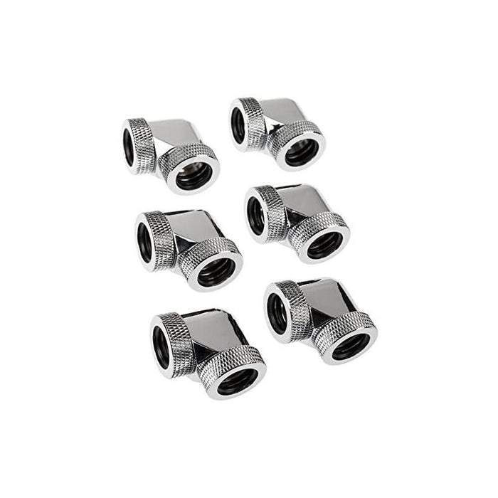 Raijintek Pelias D160906, 16mm, 90 Grad Adaptador - 6er-Pack, Plata