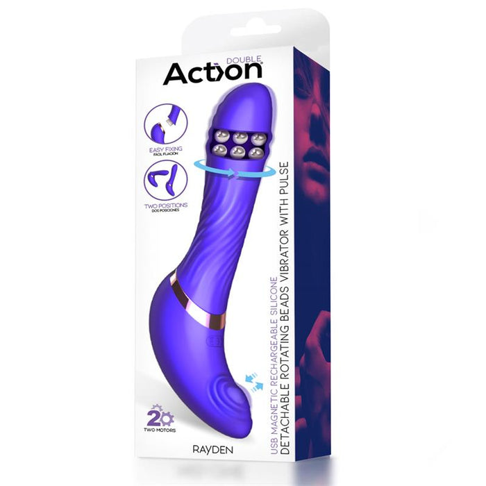 Rayden Vibrador Con Pulsación Y Bolas Internas Desmontable Dos Posiciones