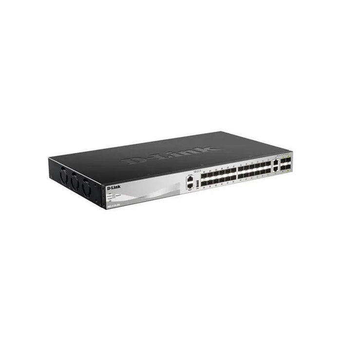 Reacondicionado Switch Gestionable L3 D-Link Stackable Dgs-3130-30ps/E 24p Poe (370w) Giga + 2p 10g + 4p 10g Sfp+ **** Caja Deteriorada****