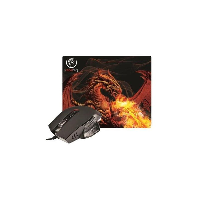 Rebeltec Rojo Dragon Game Set Mouse & Mouse Pad