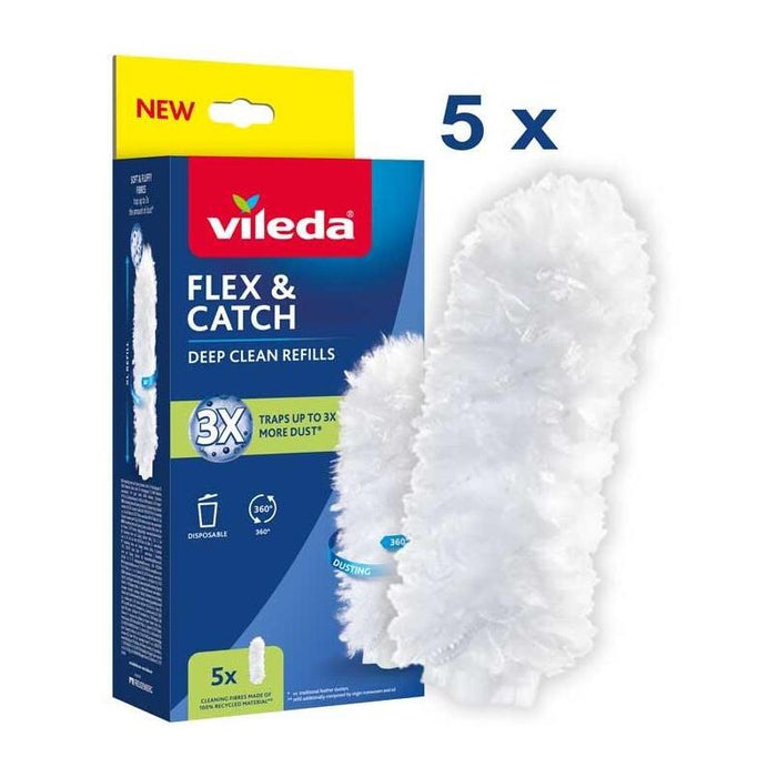 Recambios Para La Escoba Para El Polvo Vileda Flex&Catch, 5 Unidades.