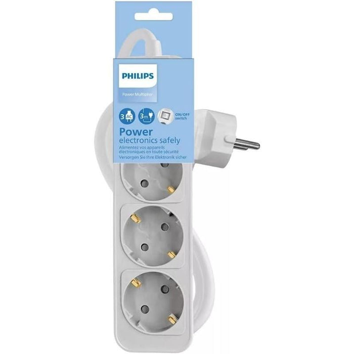 Regleta Con Interruptor Philips Chp2134w 10 3 Tomas De Corriente Cable 1.5m Blanco