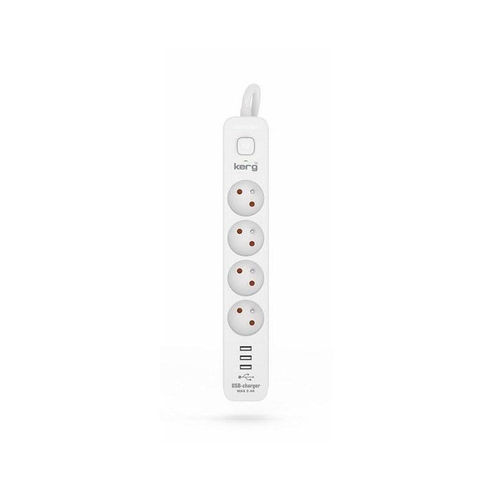 Regleta Kerg Con Disyuntor-4 Tomas 3usb 16a 1,5m
