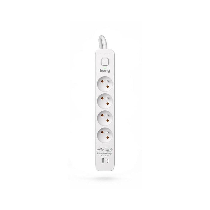 Regleta Kerg Con Disyuntor-4 Tomas Usbc+Usba 16a 1,5m