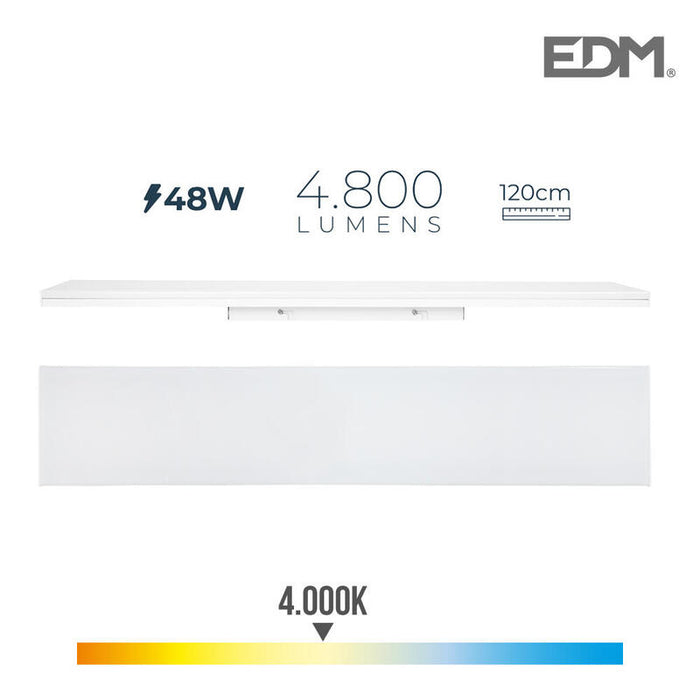 Regleta Led 48w 4000k Luz Dia 4800lm 12x120x4,5cm Edm