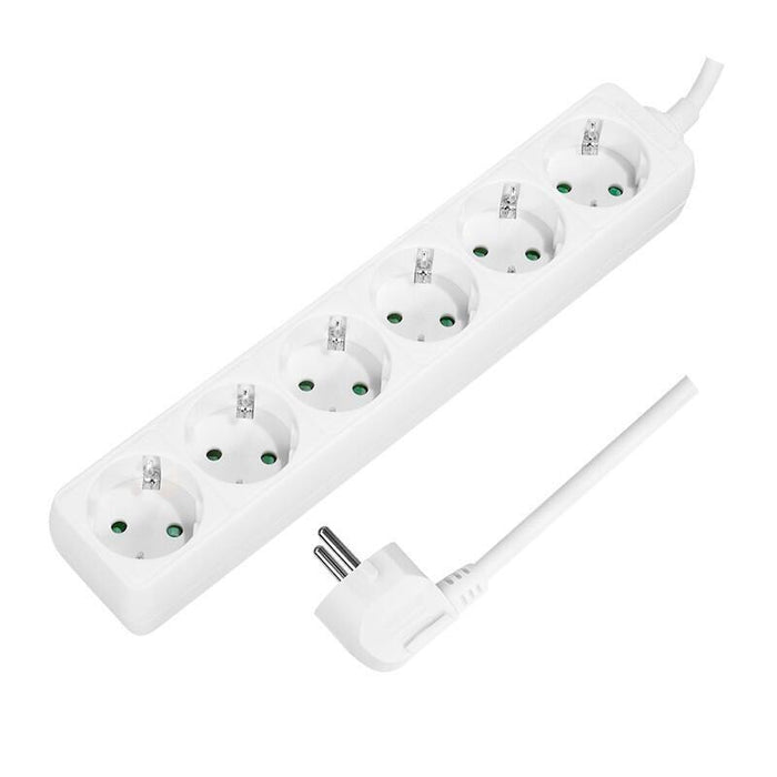 Regleta Logilink De 6 Contactos Con Contacto Protector, Blanco