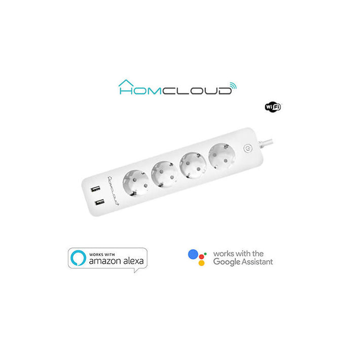 Regleta Wi-Fi 16a 4 Schuko + 2 Usb Con Control De Energía