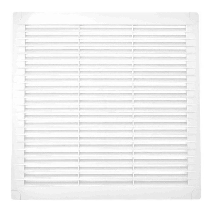 Rejilla Ventilación Cuadrada Con Tapones Y Mosquitera 300x300x7mm Abs Blanca