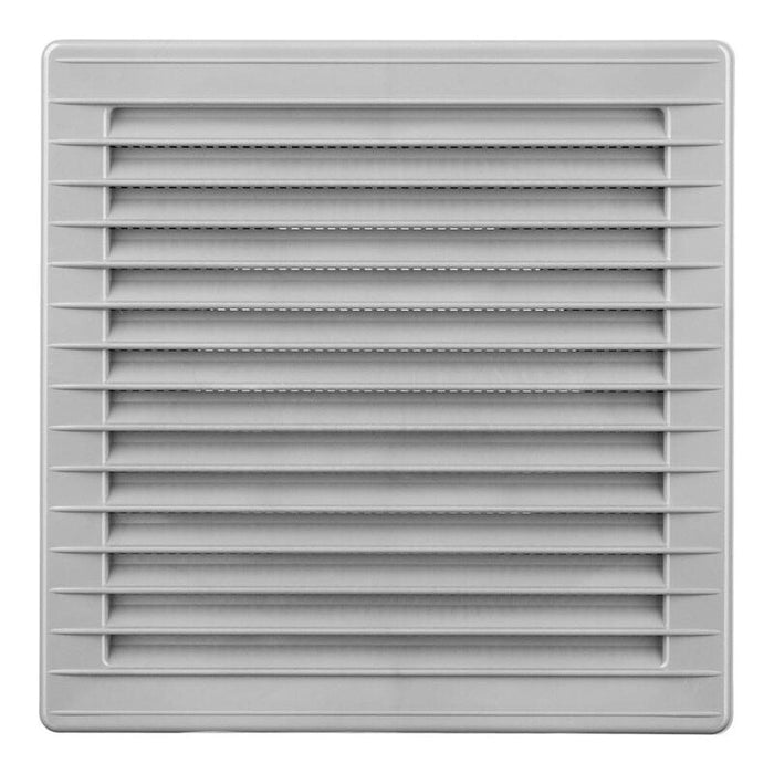 Rejilla Ventilación Cuadrada Empotrable Ajustable Ø 80-150 Con Mosquitera 170x170x11,5mm Abs Gris