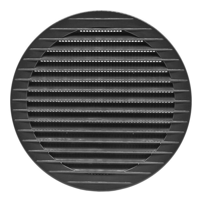 Rejilla Ventilación Redonda Empotrable Con Mosquitera Ø150mm Abs Gris Antracita