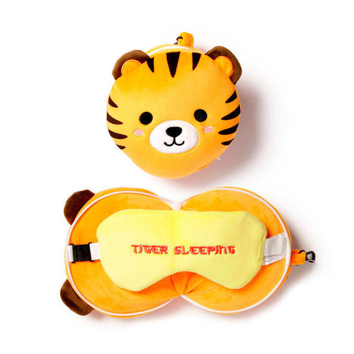 Relaxeazzz Set Peluche Tigre: Almohada + Venda