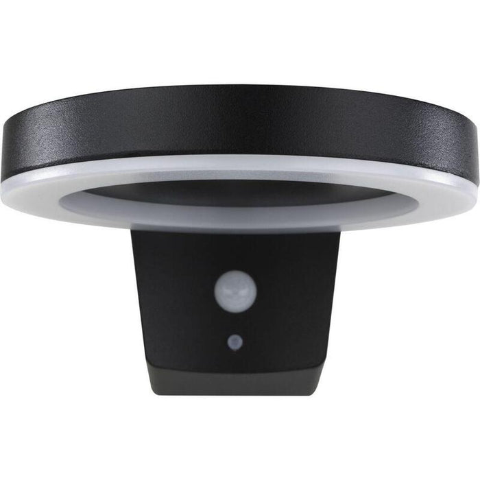 Rev Led Solar Wall Light Round Black