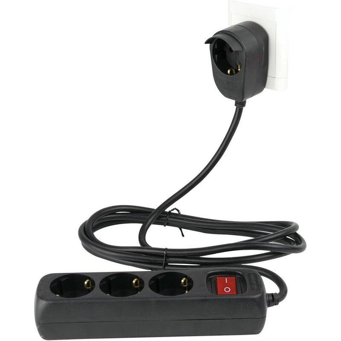 Rev Power Strip 3+1-Fold 2m + Switch Black